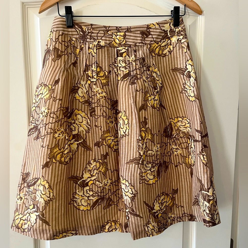 Ann Taylor LOFT Linen & Silk Mid Skirt Women’s Size 0
